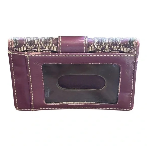 Coach Purple Signature ID Card Case / Small Wallet - Picture 3 of 4